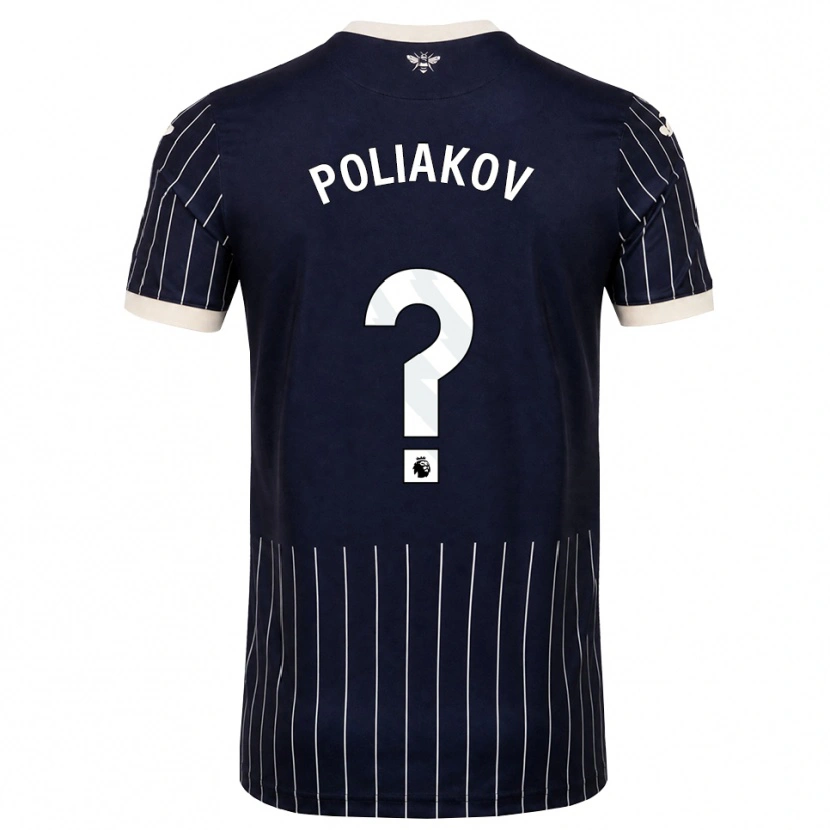 Danxen Bambino Maglia Adam Poliakov #0 Bianco Nero Kit Gara Away 2026/27 Maglietta