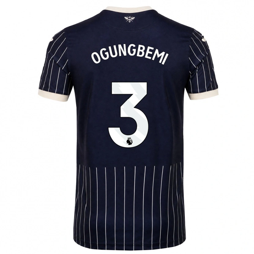 Danxen Bambino Maglia Nathaniel Ogungbemi #3 Bianco Nero Kit Gara Away 2026/27 Maglietta