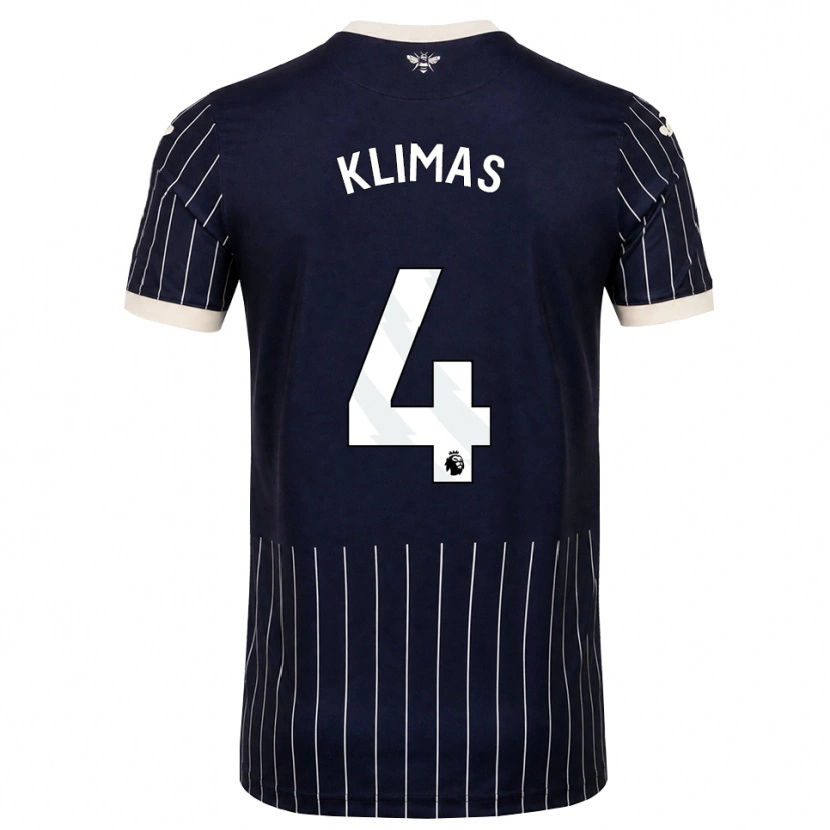 Danxen Bambino Maglia Matas Klimas #4 Bianco Nero Kit Gara Away 2026/27 Maglietta