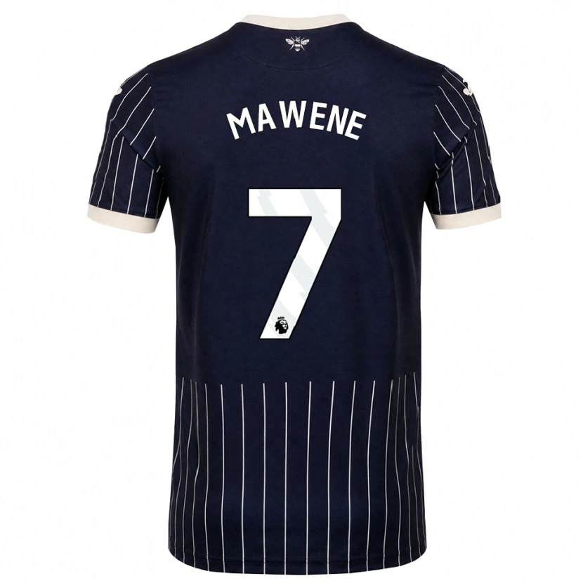 Danxen Bambino Maglia Theo Mawene #7 Bianco Nero Kit Gara Away 2026/27 Maglietta