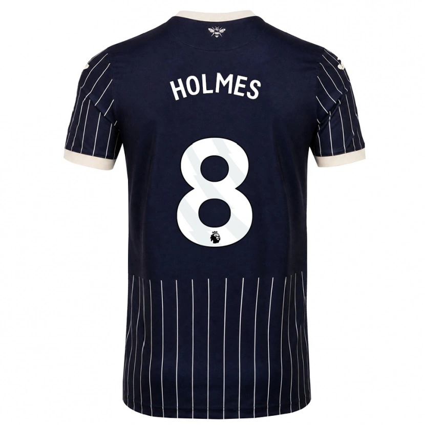 Danxen Bambino Maglia Mollie Holmes #8 Bianco Nero Kit Gara Away 2026/27 Maglietta