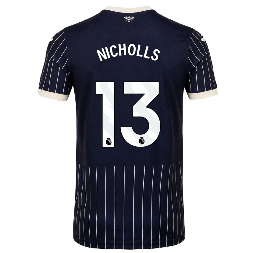 Danxen Bambino Maglia Layton Nicholls #13 Bianco Nero Kit Gara Away 2026/27 Maglietta
