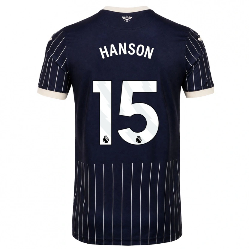 Danxen Bambino Maglia Jacob Hanson #15 Bianco Nero Kit Gara Away 2026/27 Maglietta