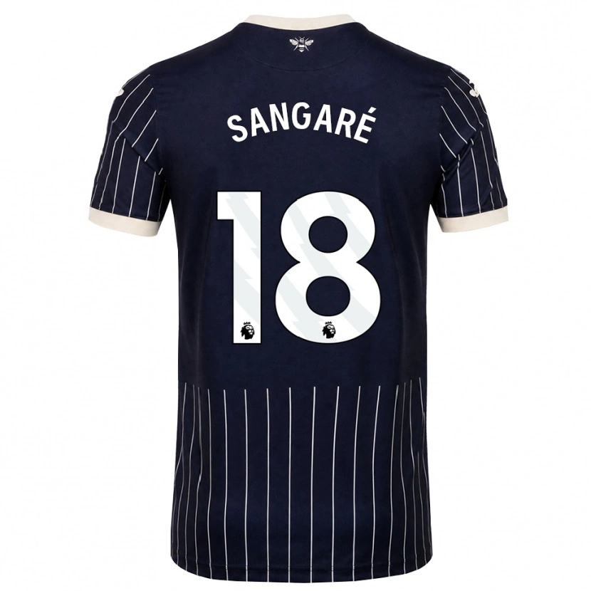 Danxen Bambino Maglia Mamadou Sangaré #18 Bianco Nero Kit Gara Away 2026/27 Maglietta