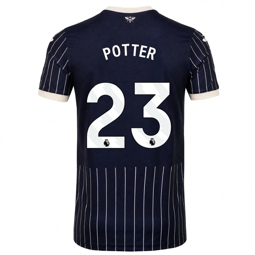 Danxen Bambino Maglia Lucy Potter #23 Bianco Nero Kit Gara Away 2026/27 Maglietta
