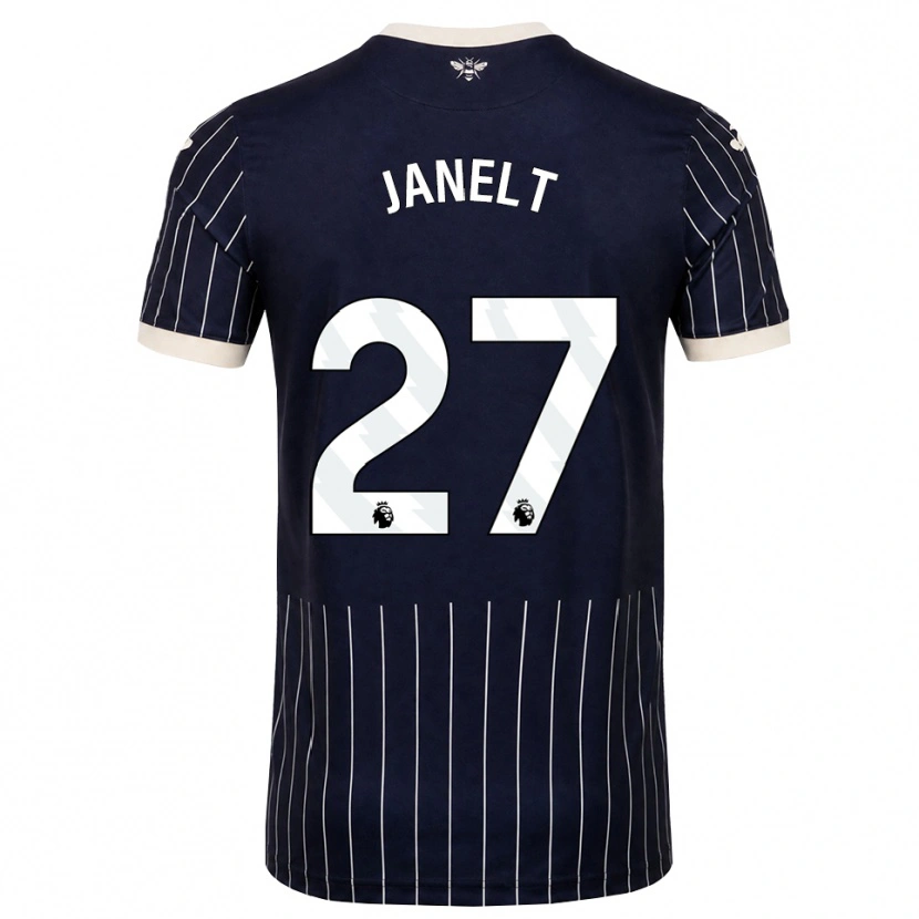 Danxen Bambino Maglia Vitaly Janelt #27 Bianco Nero Kit Gara Away 2026/27 Maglietta