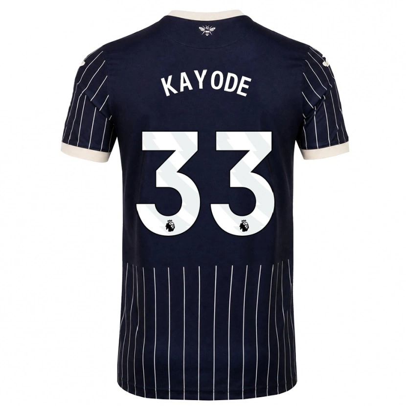 Danxen Bambino Maglia Michael Kayode #33 Bianco Nero Kit Gara Away 2026/27 Maglietta