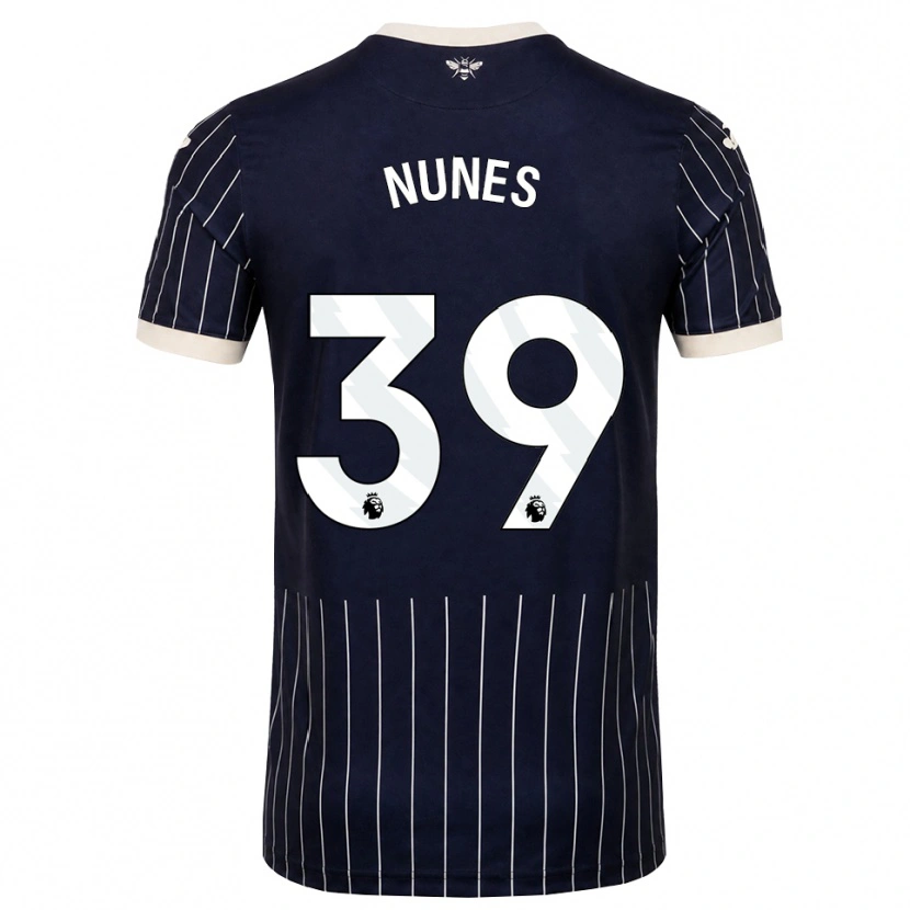 Danxen Bambino Maglia Gustavo Nunes #39 Bianco Nero Kit Gara Away 2026/27 Maglietta