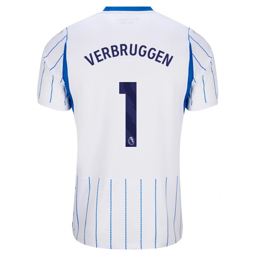 Danxen Bambino Maglia Bart Verbruggen #1 Blu Dodger Bianco Kit Gara Away 2026/27 Maglietta