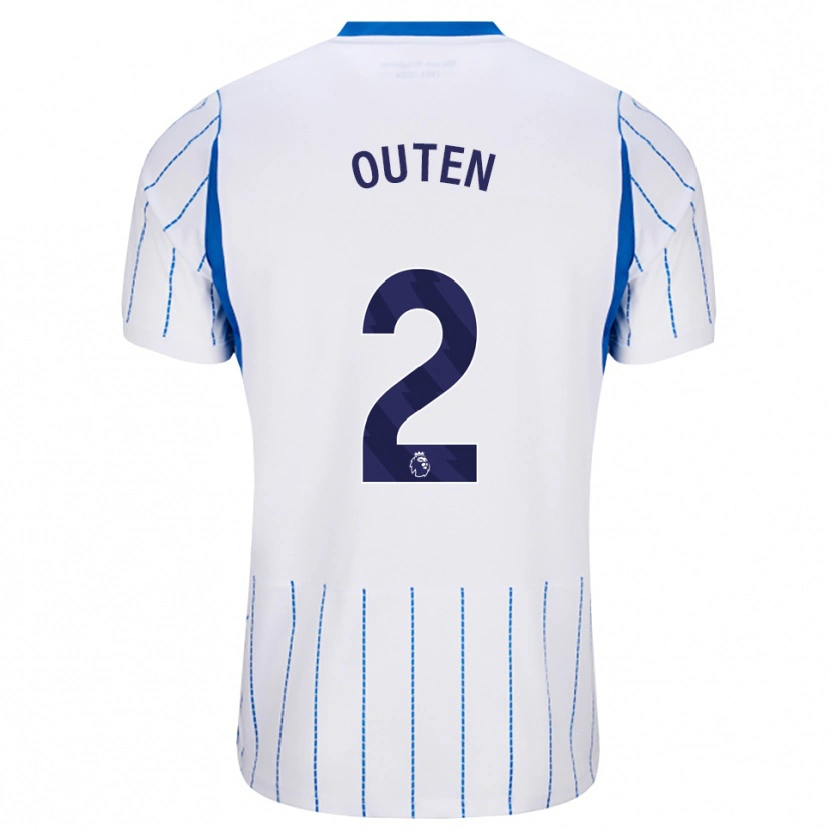 Danxen Bambino Maglia Theo Outen #2 Blu Dodger Bianco Kit Gara Away 2026/27 Maglietta