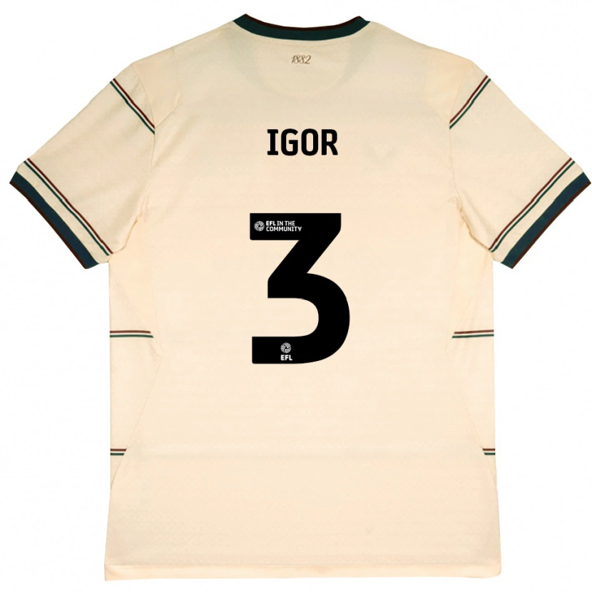 Danxen Bambino Maglia Igor Julio #3 Beige Borgogna Kit Gara Away 2026/27 Maglietta