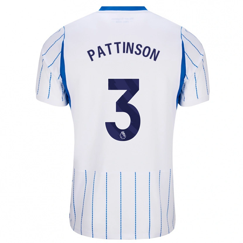 Danxen Bambino Maglia Poppy Pattinson #3 Blu Dodger Bianco Kit Gara Away 2026/27 Maglietta