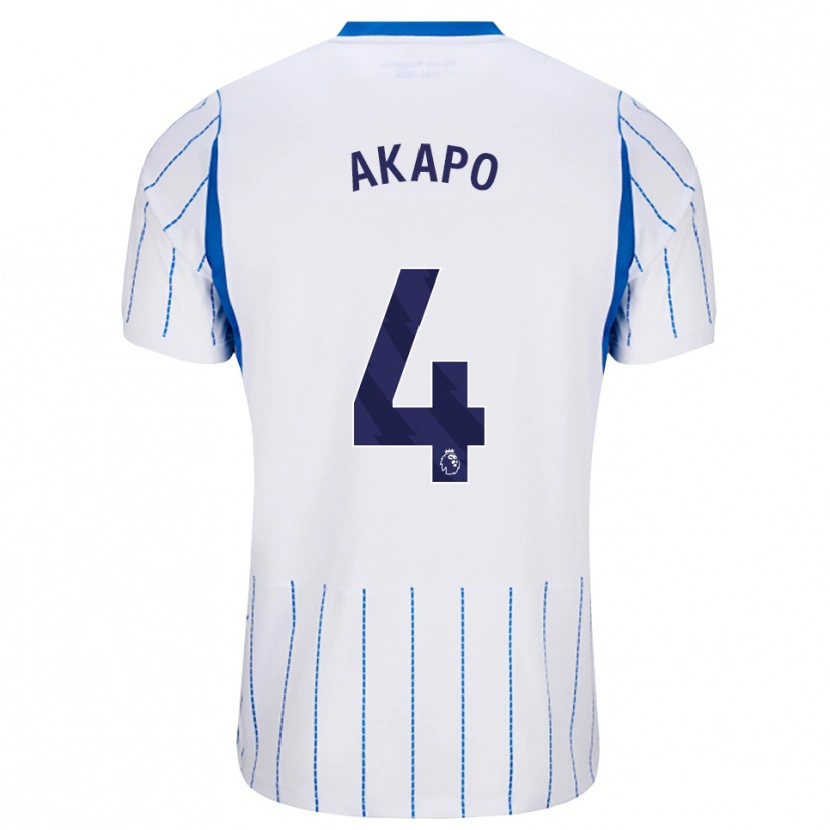 Danxen Bambino Maglia Tobi Akapo #4 Blu Dodger Bianco Kit Gara Away 2026/27 Maglietta