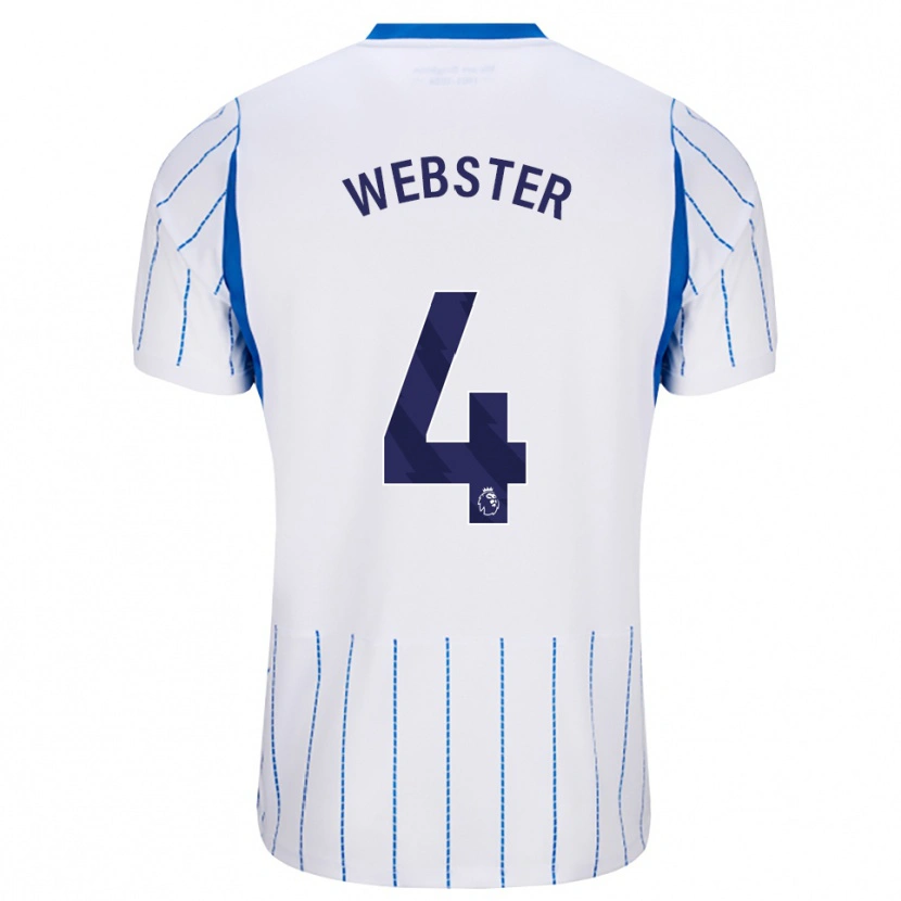 Danxen Bambino Maglia Adam Webster #4 Blu Dodger Bianco Kit Gara Away 2026/27 Maglietta