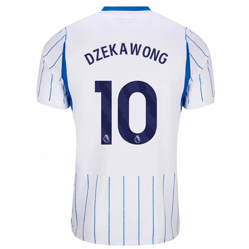 Danxen Bambino Maglia Finn Dzekawong #10 Blu Dodger Bianco Kit Gara Away 2026/27 Maglietta