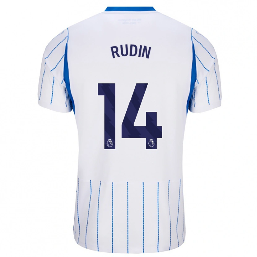 Danxen Bambino Maglia Daniel Rudin #14 Blu Dodger Bianco Kit Gara Away 2026/27 Maglietta