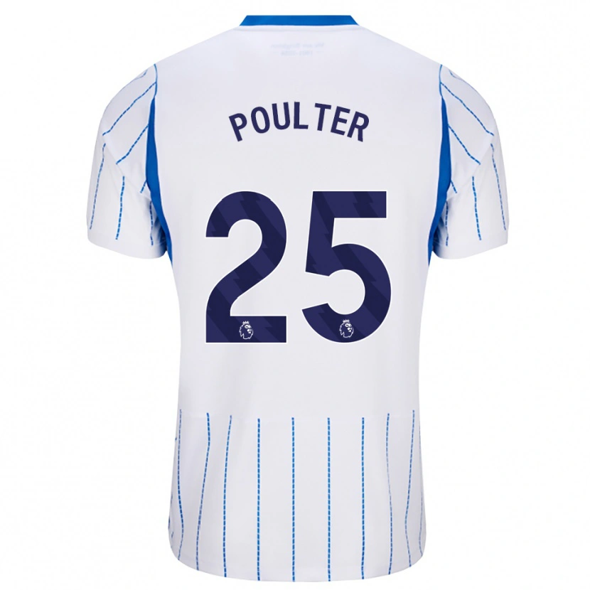 Danxen Bambino Maglia Hannah Poulter #25 Blu Dodger Bianco Kit Gara Away 2026/27 Maglietta