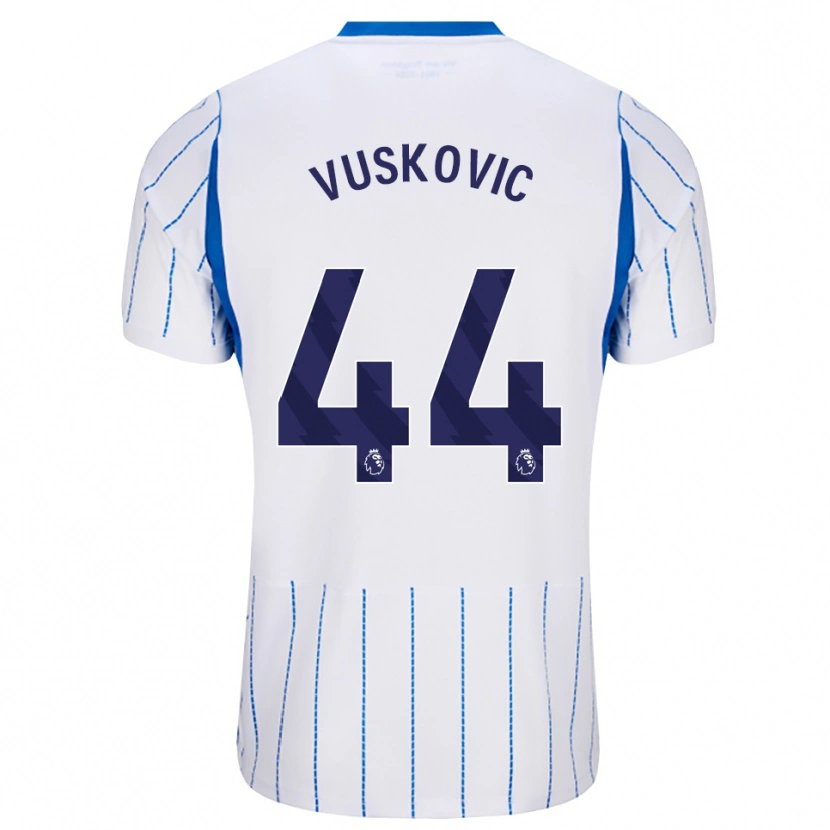 Danxen Bambino Maglia Luka Vuskovic #44 Blu Dodger Bianco Kit Gara Away 2026/27 Maglietta