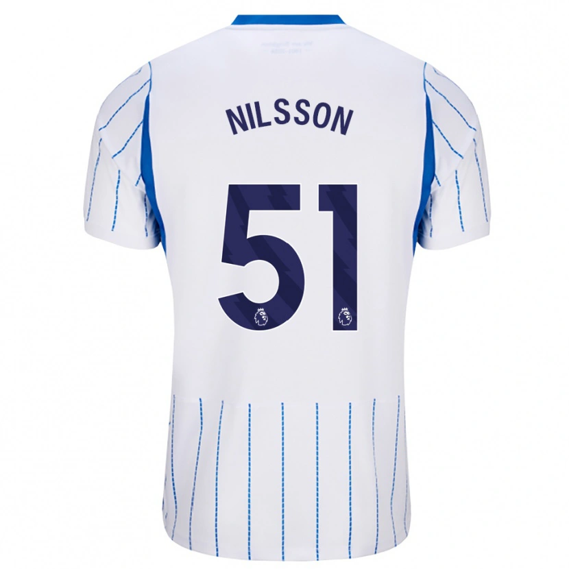 Danxen Bambino Maglia Casper Nilsson #51 Blu Dodger Bianco Kit Gara Away 2026/27 Maglietta