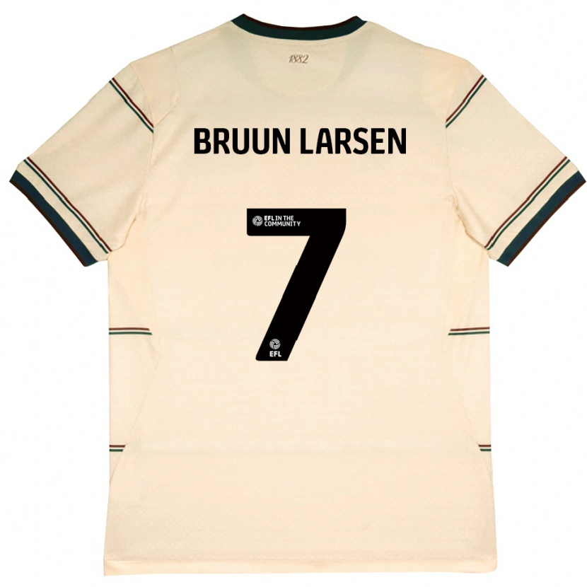 Danxen Bambino Maglia Jacob Bruun Larsen #7 Beige Borgogna Kit Gara Away 2026/27 Maglietta