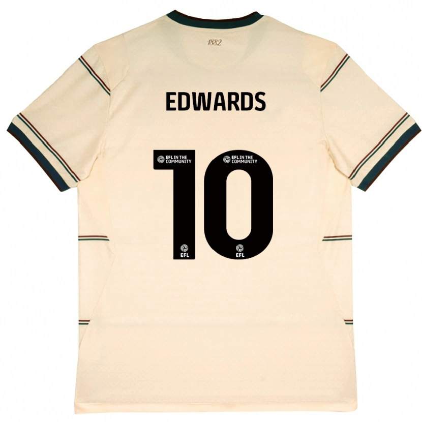 Danxen Bambino Maglia Marcus Edwards #10 Beige Borgogna Kit Gara Away 2026/27 Maglietta