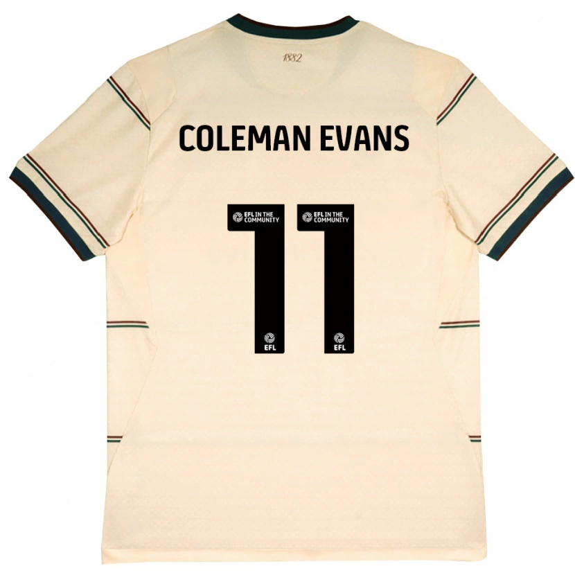 Danxen Bambino Maglia Amaya Coleman-Evans #11 Beige Borgogna Kit Gara Away 2026/27 Maglietta