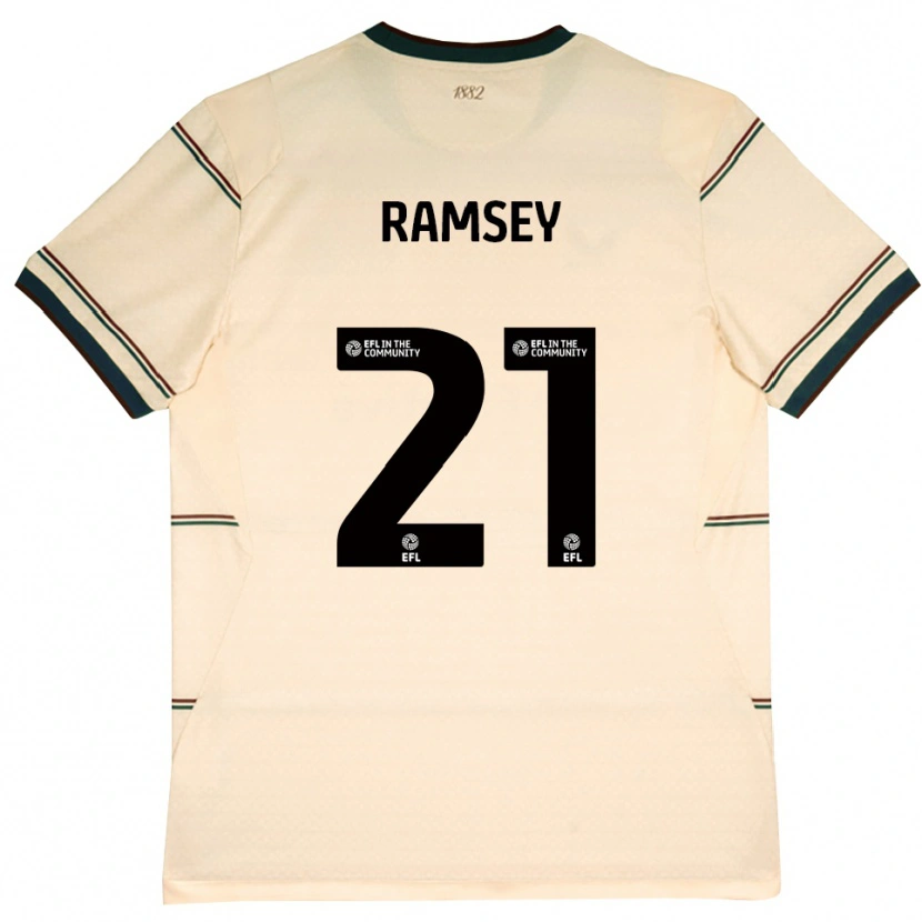 Danxen Bambino Maglia Aaron Ramsey #21 Beige Borgogna Kit Gara Away 2026/27 Maglietta