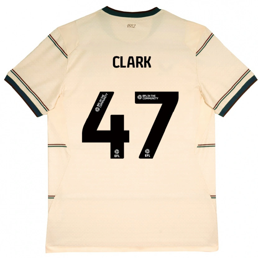 Danxen Bambino Maglia Ellis Clark #47 Beige Borgogna Kit Gara Away 2026/27 Maglietta