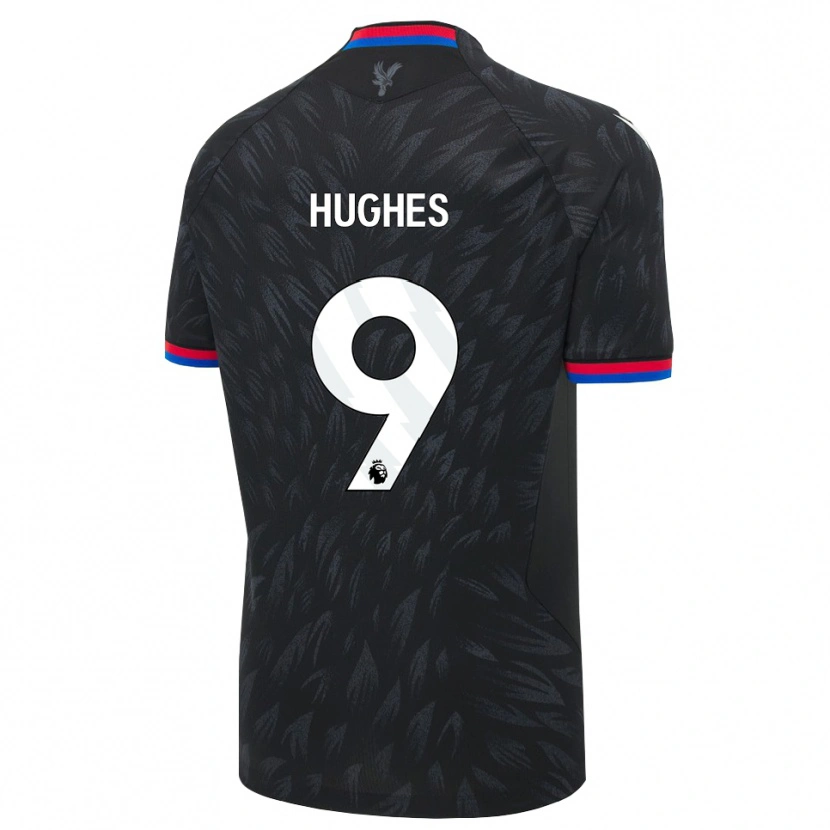 Danxen Bambino Maglia Elise Hughes #9 Nero Blu Rosso Kit Gara Away 2026/27 Maglietta