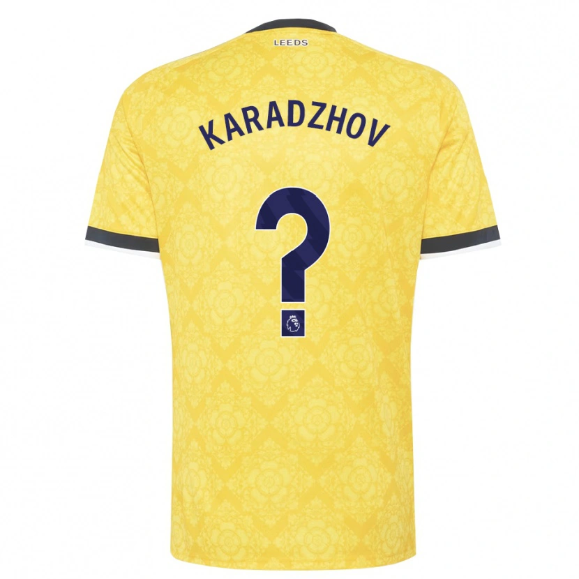 Danxen Bambino Maglia Viktor Karadzhov #0 Giallo Bianco Nero Kit Gara Away 2026/27 Maglietta