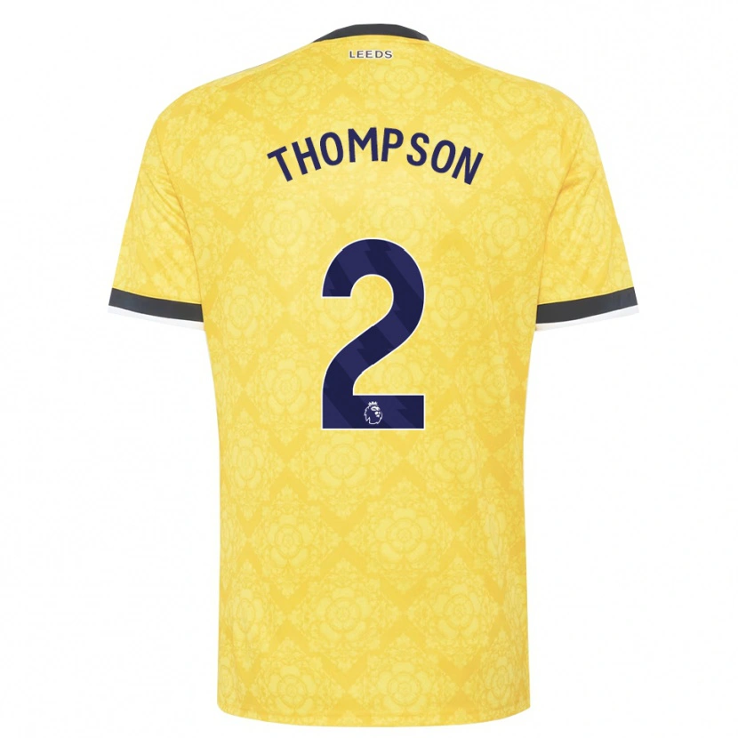 Danxen Bambino Maglia Aiden Thompson #2 Giallo Bianco Nero Kit Gara Away 2026/27 Maglietta
