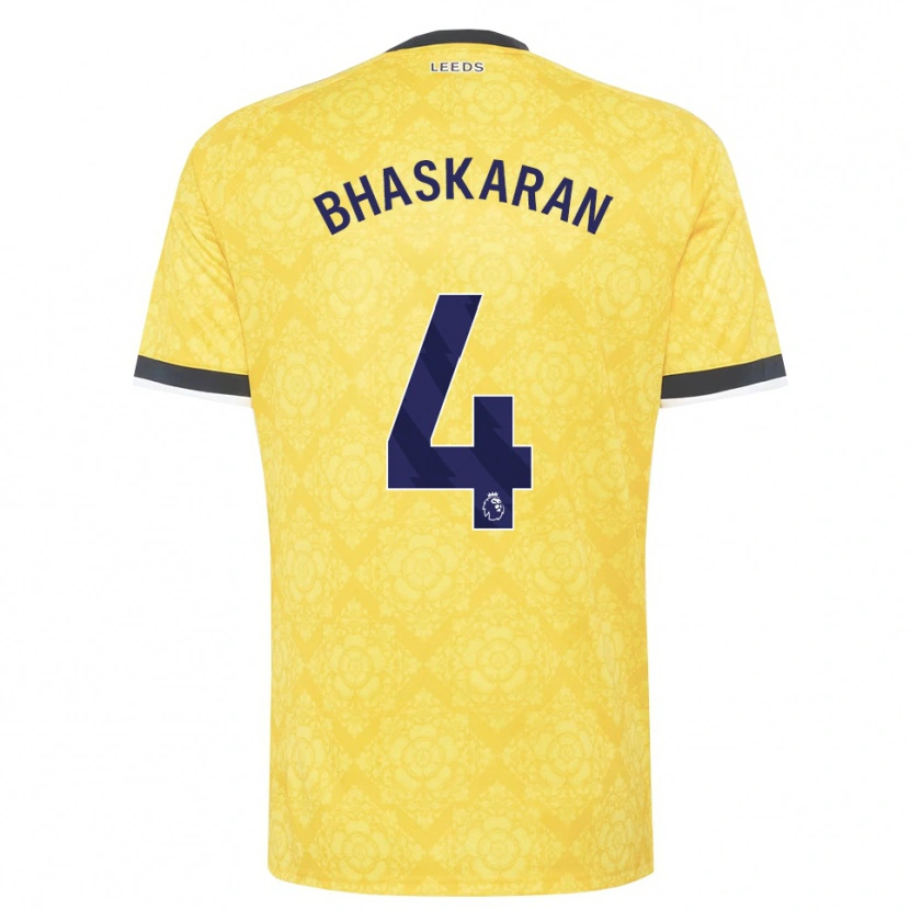 Danxen Bambino Maglia Joe Bhaskaran #4 Giallo Bianco Nero Kit Gara Away 2026/27 Maglietta