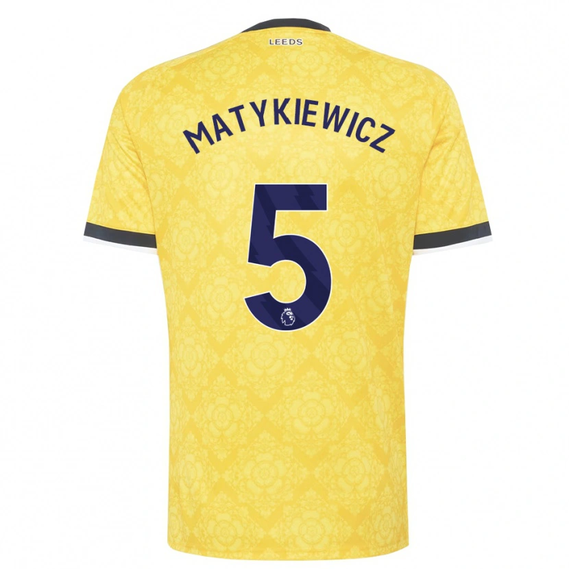 Danxen Bambino Maglia Luke Matykiewicz #5 Giallo Bianco Nero Kit Gara Away 2026/27 Maglietta