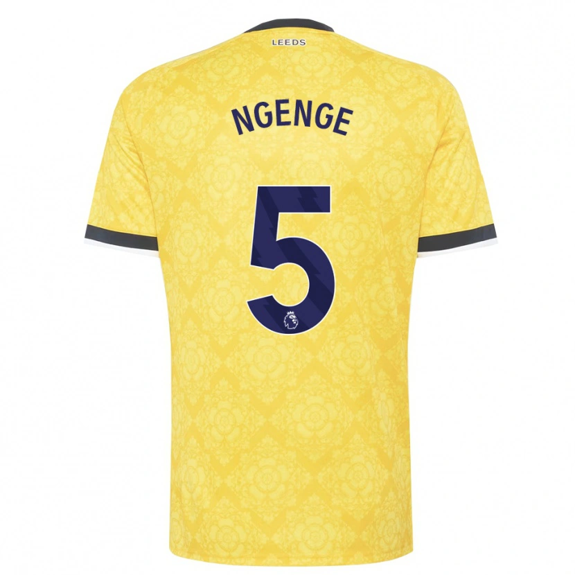 Danxen Bambino Maglia Leonard Ngenge #5 Giallo Bianco Nero Kit Gara Away 2026/27 Maglietta