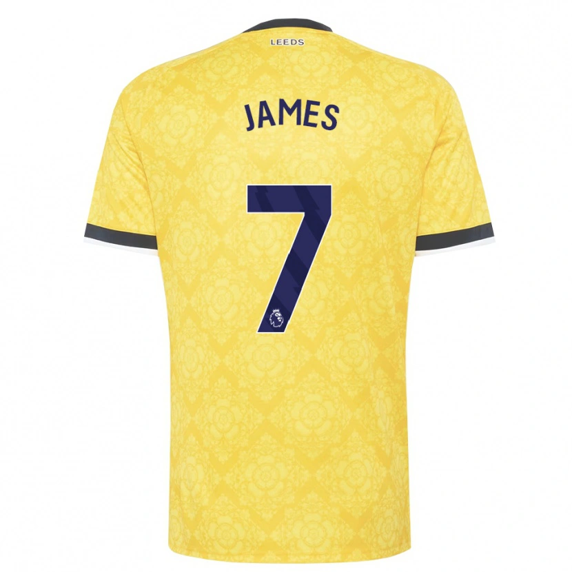 Danxen Bambino Maglia Daniel James #7 Giallo Bianco Nero Kit Gara Away 2026/27 Maglietta