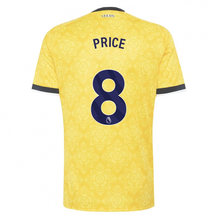 Danxen Bambino Maglia Leoni Price #8 Giallo Bianco Nero Kit Gara Away 2026/27 Maglietta