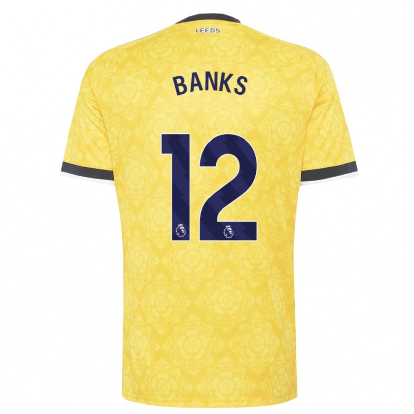 Danxen Bambino Maglia George Banks #12 Giallo Bianco Nero Kit Gara Away 2026/27 Maglietta