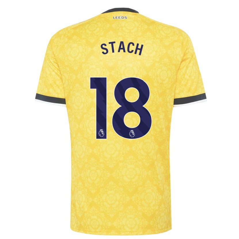 Danxen Bambino Maglia Anton Stach #18 Giallo Bianco Nero Kit Gara Away 2026/27 Maglietta