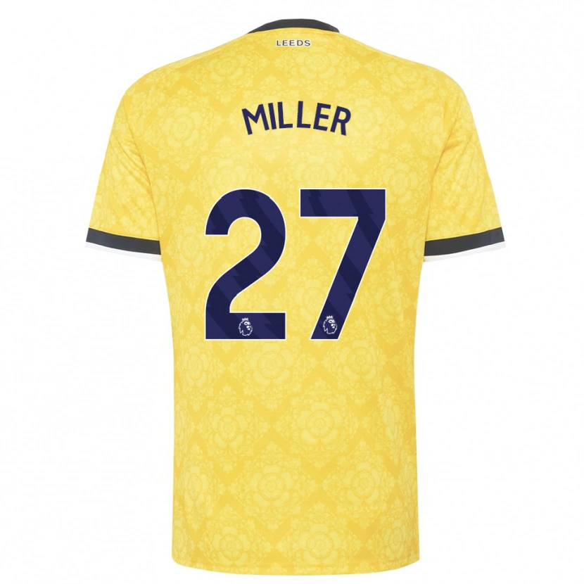 Danxen Bambino Maglia Amari Miller #27 Giallo Bianco Nero Kit Gara Away 2026/27 Maglietta