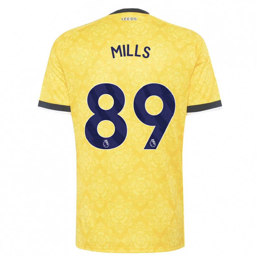 Danxen Bambino Maglia Callum Mills #89 Giallo Bianco Nero Kit Gara Away 2026/27 Maglietta