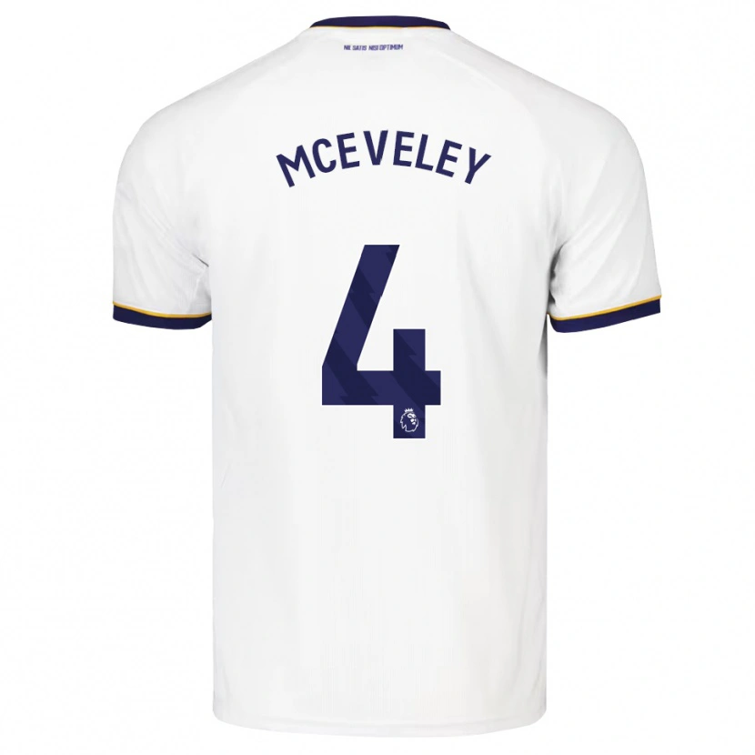 Danxen Bambino Maglia Harlow Mceveley #4 Blu Notte Bianco Giallo Kit Gara Away 2026/27 Maglietta