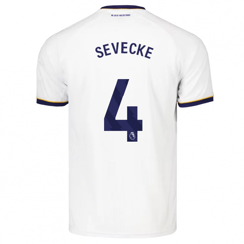 Danxen Bambino Maglia Rikke Sevecke #4 Blu Notte Bianco Giallo Kit Gara Away 2026/27 Maglietta