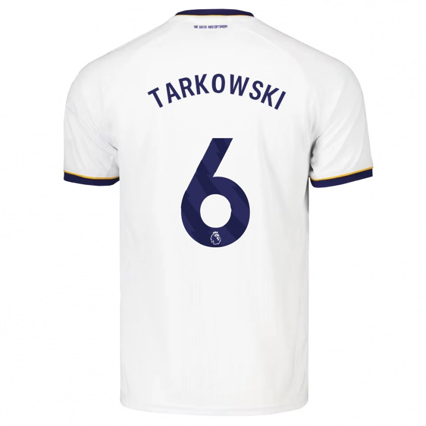 Danxen Bambino Maglia James Tarkowski #6 Blu Notte Bianco Giallo Kit Gara Away 2026/27 Maglietta