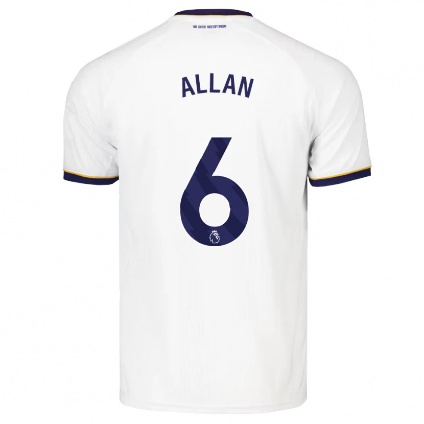 Danxen Bambino Maglia Allan #6 Blu Notte Bianco Giallo Kit Gara Away 2026/27 Maglietta