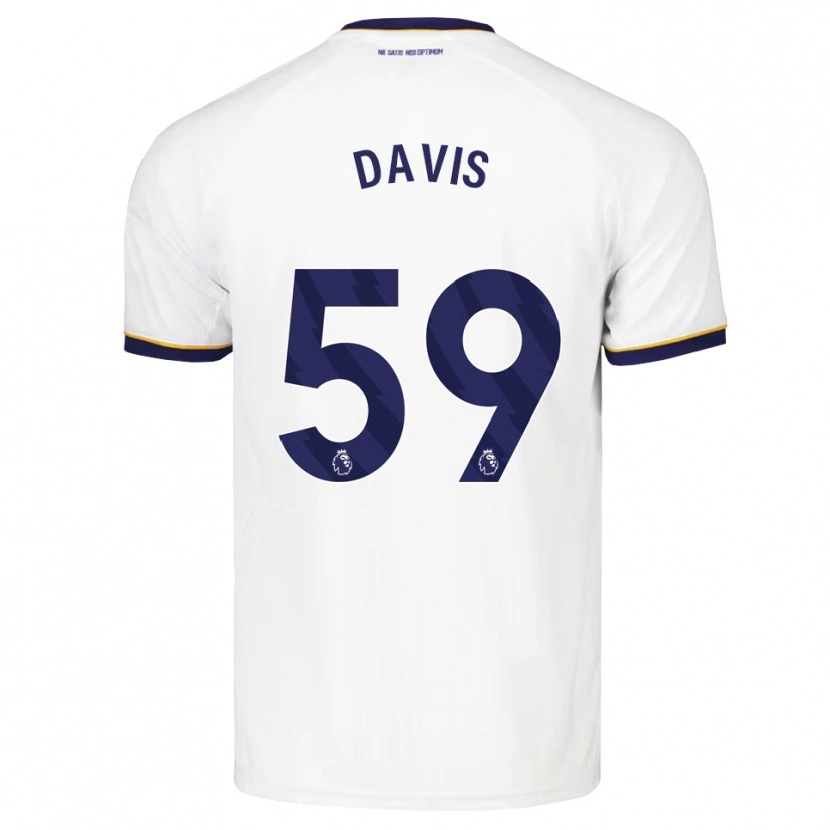 Danxen Bambino Maglia Luca Davis #59 Blu Notte Bianco Giallo Kit Gara Away 2026/27 Maglietta