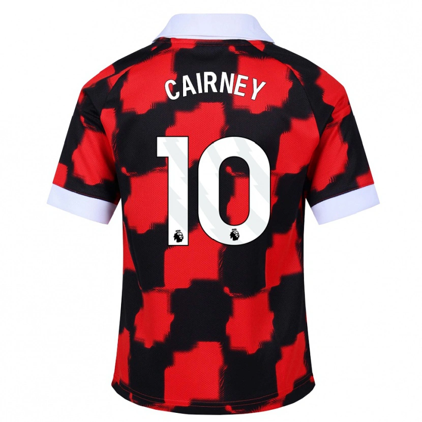 Danxen Bambino Maglia Tom Cairney #10 Rosso Bianco Nero Kit Gara Away 2026/27 Maglietta