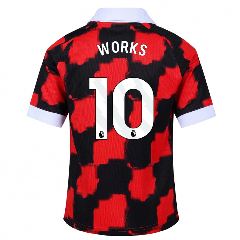 Danxen Bambino Maglia Terrell Works #10 Rosso Bianco Nero Kit Gara Away 2026/27 Maglietta