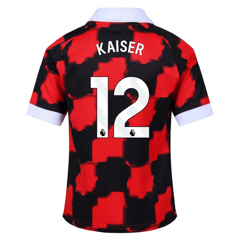 Danxen Bambino Maglia Dino Kaiser #12 Rosso Bianco Nero Kit Gara Away 2026/27 Maglietta