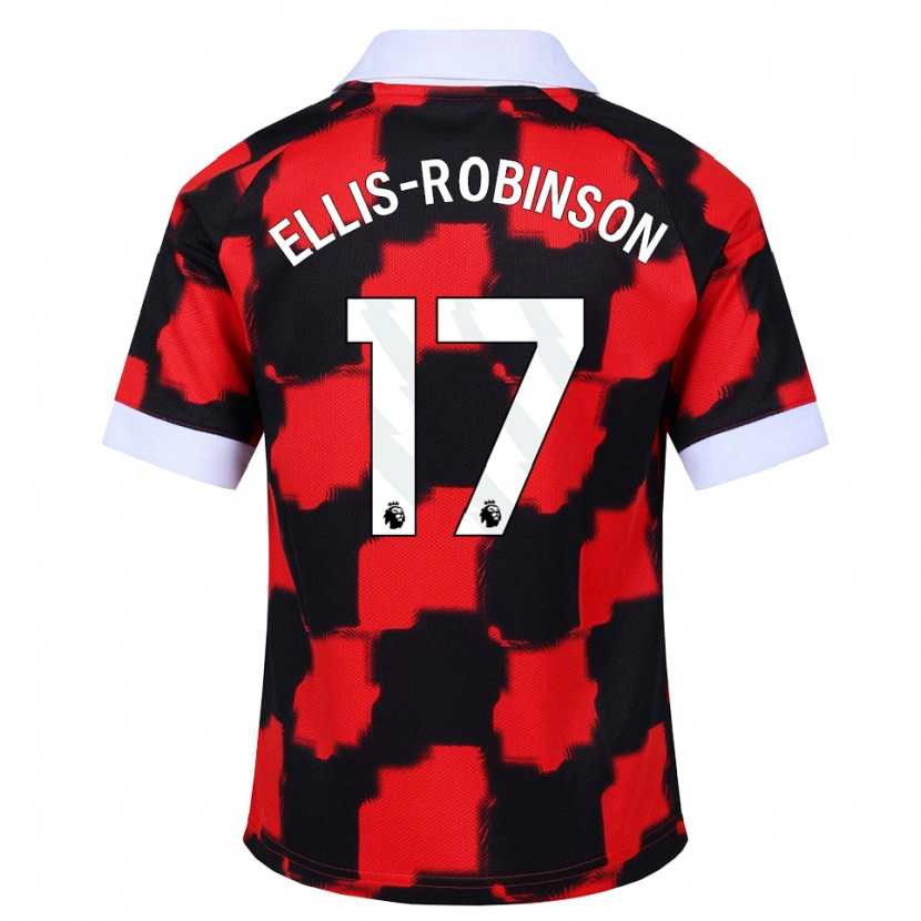 Danxen Bambino Maglia Eddie Ellis-Robinson #17 Rosso Bianco Nero Kit Gara Away 2026/27 Maglietta