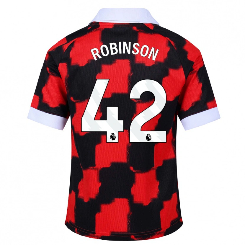 Danxen Bambino Maglia Charlie Robinson #42 Rosso Bianco Nero Kit Gara Away 2026/27 Maglietta